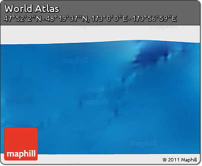 Physical 3D Map of the Area around 48° 5' 50" N, 173° 28' 29" E