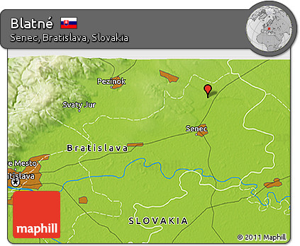 Physical 3D Map of Blatné