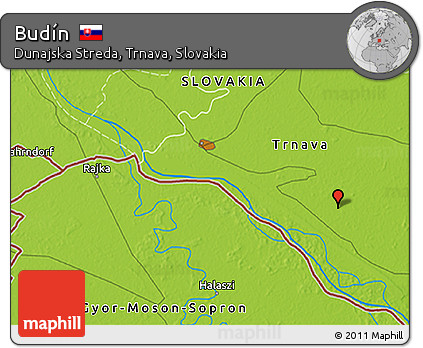 Physical 3D Map of Budín