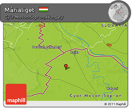 Physical 3D Map of Márialiget