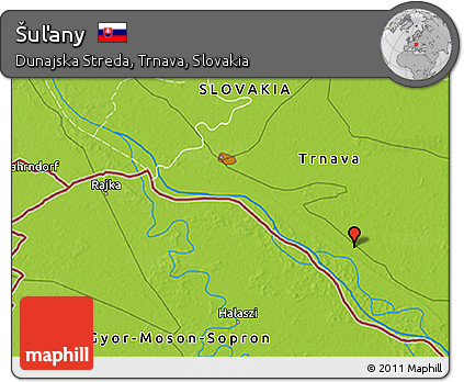 Physical 3D Map of Šuľany
