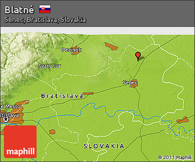 Physical 3D Map of Blatné