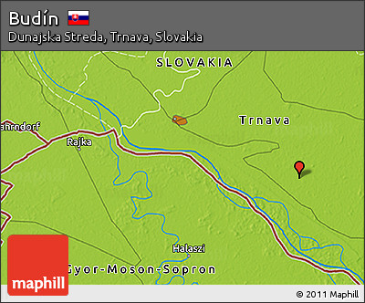 Physical 3D Map of Budín