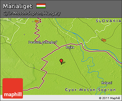 Physical 3D Map of Márialiget