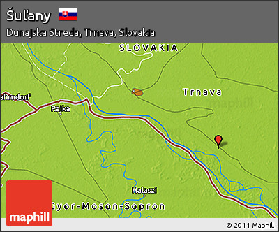 Physical 3D Map of Šuľany