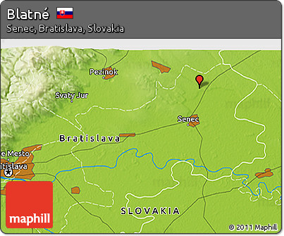 Physical 3D Map of Blatné