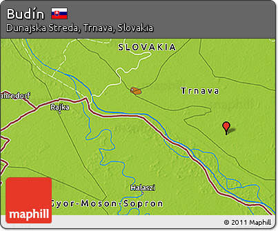 Physical 3D Map of Budín
