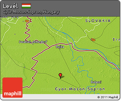 Physical 3D Map of Levél