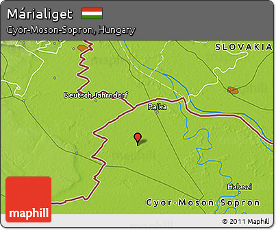 Physical 3D Map of Márialiget