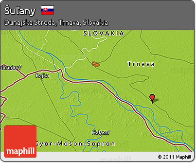 Physical 3D Map of Šuľany