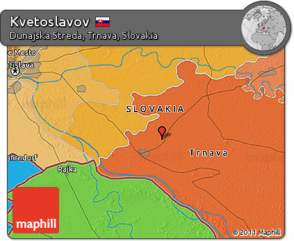 Political 3D Map of Kvetoslavov