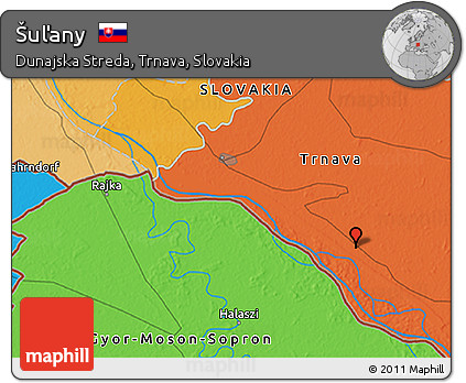 Political 3D Map of Šuľany