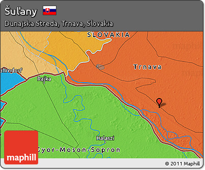 Political 3D Map of Šuľany