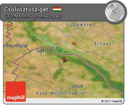 Satellite 3D Map of Csölösztősziget