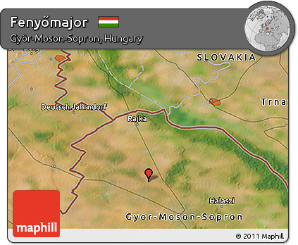Satellite 3D Map of Fenyőmajor