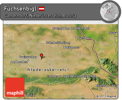 Satellite 3D Map of Fuchsenbigl