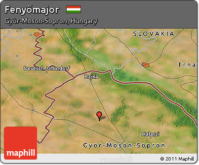 Satellite 3D Map of Fenyőmajor