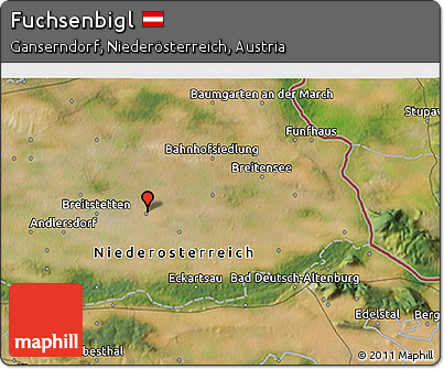 Satellite 3D Map of Fuchsenbigl