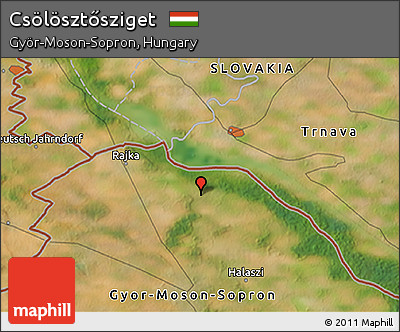 Satellite 3D Map of Csölösztősziget