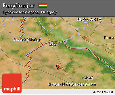 Satellite 3D Map of Fenyőmajor
