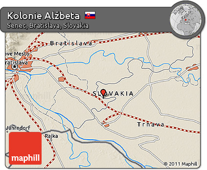 Shaded Relief 3D Map of Kolonie Alžbeta