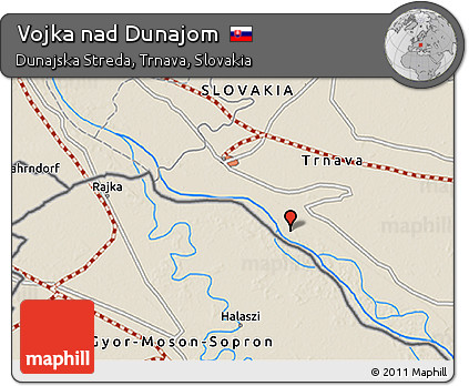 Shaded Relief 3D Map of Vojka Nad Dunajom