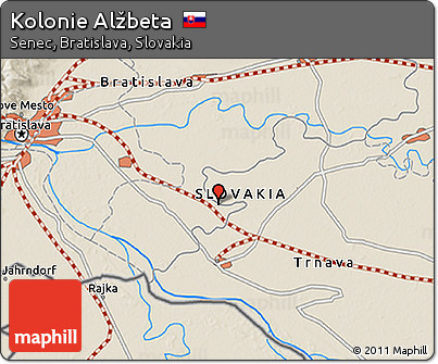 Shaded Relief 3D Map of Kolonie Alžbeta