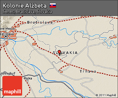 Shaded Relief 3D Map of Kolonie Alžbeta