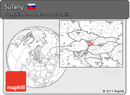 Blank Location Map of Šuľany