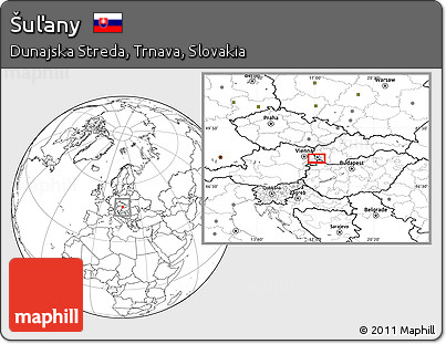 Blank Location Map of Šuľany