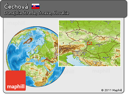 Physical Location Map of Čechová