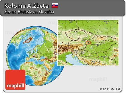 Physical Location Map of Kolonie Alžbeta