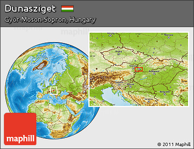 Physical Location Map of Dunasziget