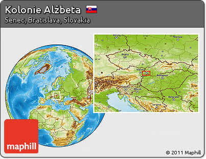 Physical Location Map of Kolonie Alžbeta