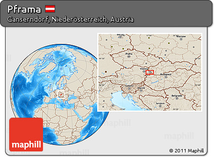 Shaded Relief Location Map of Pframa