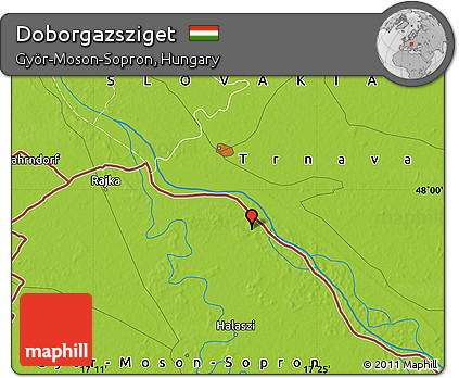 Physical Map of Doborgazsziget