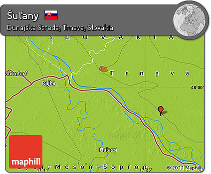 Physical Map of Šuľany