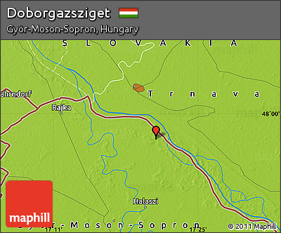 Physical Map of Doborgazsziget