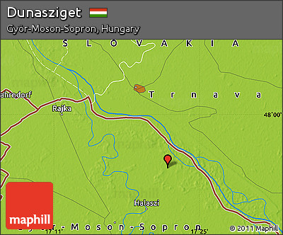 Physical Map of Dunasziget