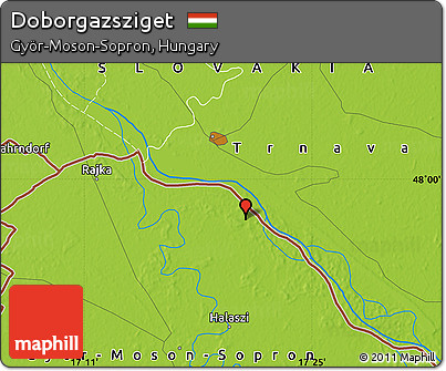 Physical Map of Doborgazsziget