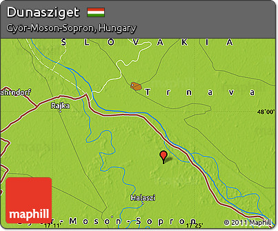 Physical Map of Dunasziget