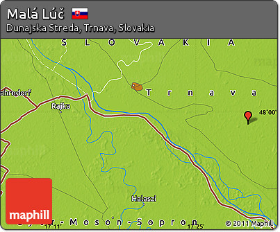 Physical Map of Malá Lúč