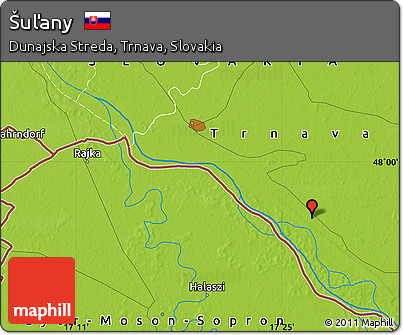 Physical Map of Šuľany