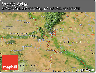 Satellite Map of the Area around 48° 5' 50" N, 17° 4' 30" E