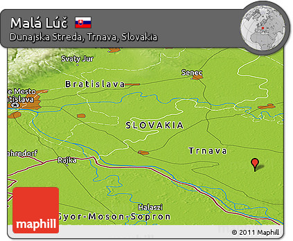 Physical Panoramic Map of Malá Lúč