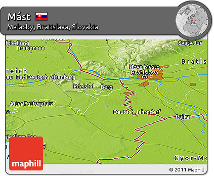 Physical Panoramic Map of Mást