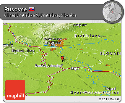 Physical Panoramic Map of Rusovce