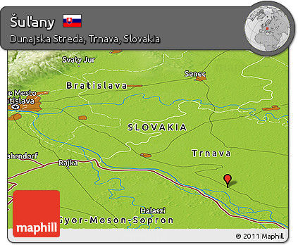 Physical Panoramic Map of Šuľany
