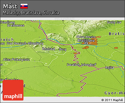 Physical Panoramic Map of Mást