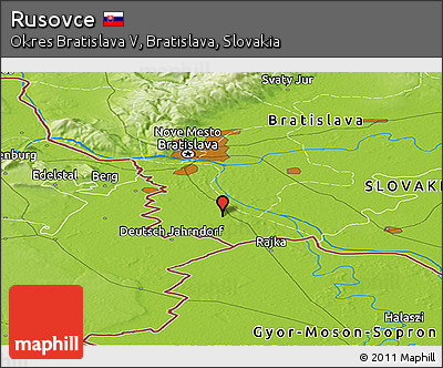 Physical Panoramic Map of Rusovce